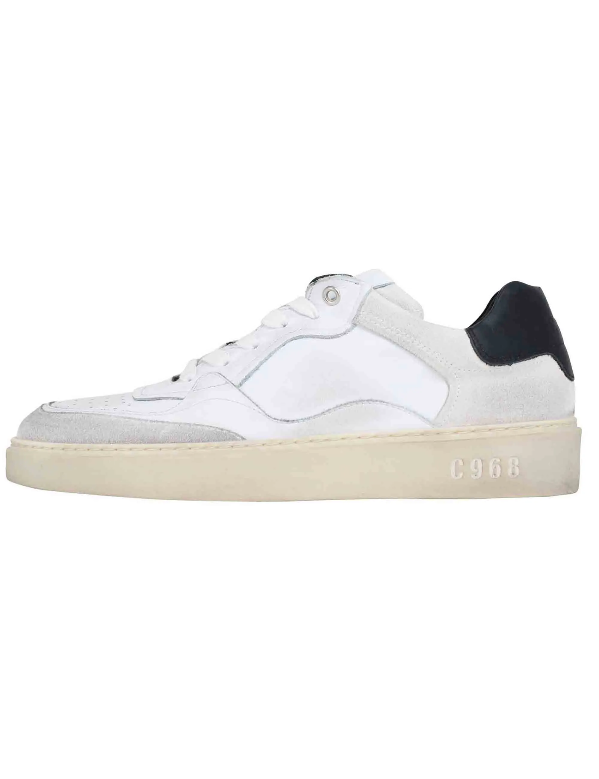 Sneakers uomo in pelle bianca