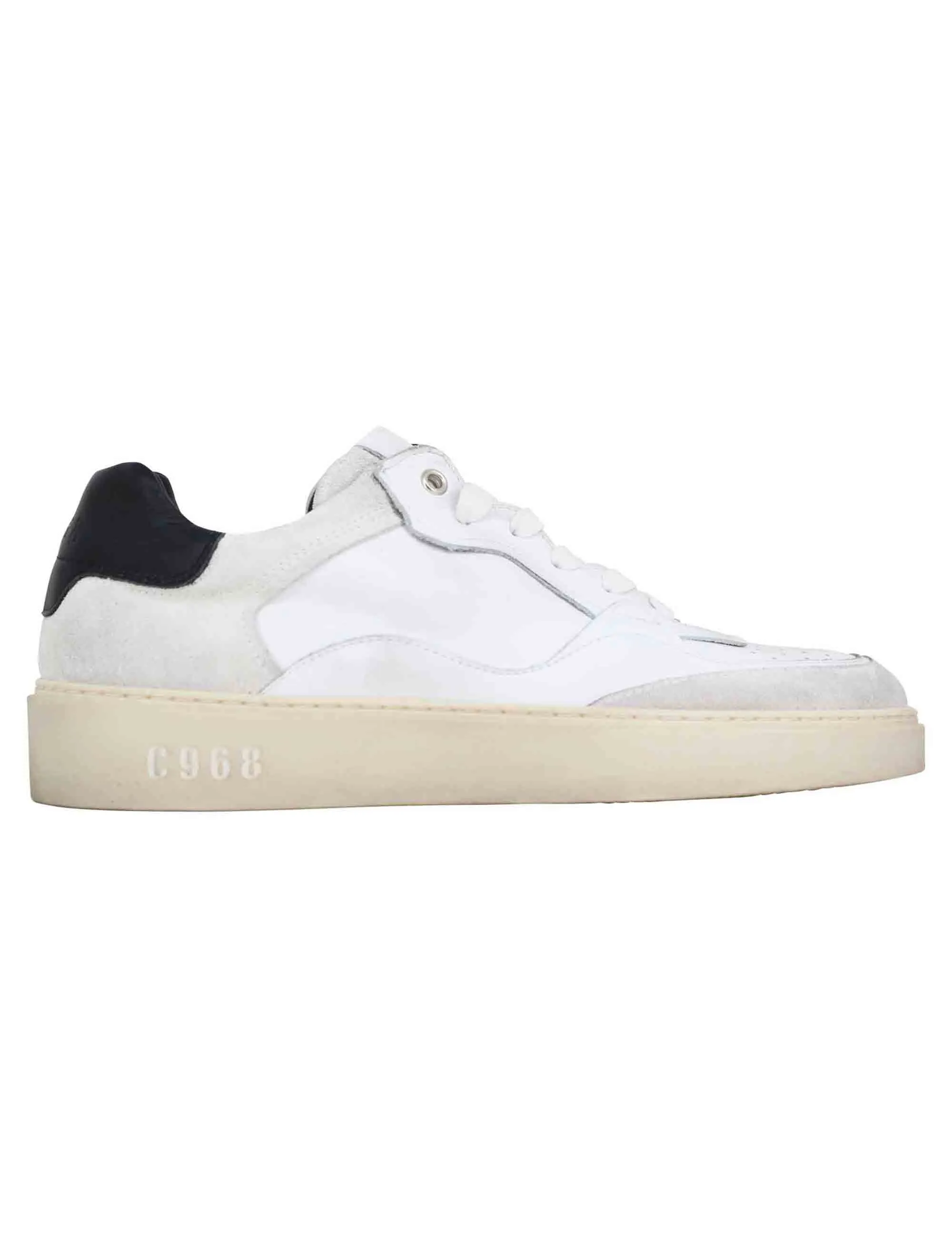 Sneakers uomo in pelle bianca