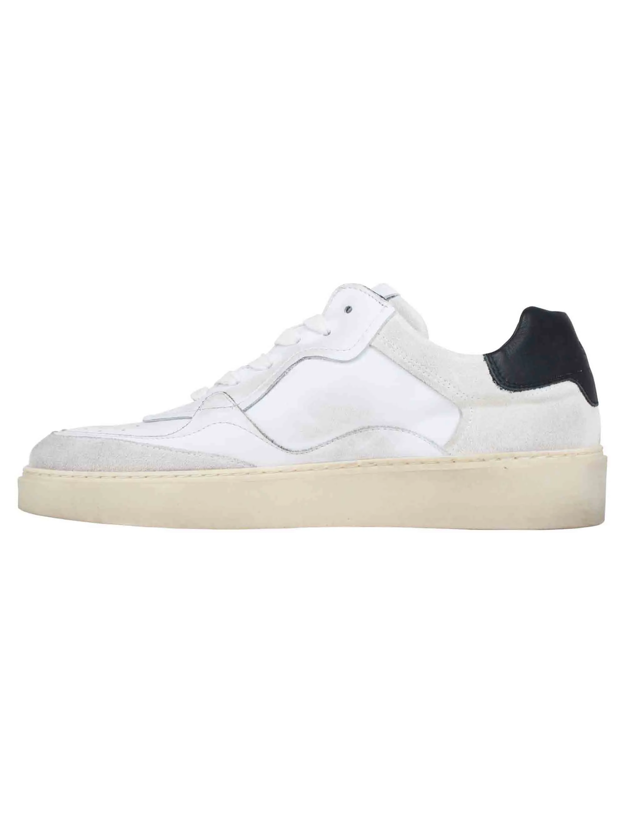 Sneakers uomo in pelle bianca