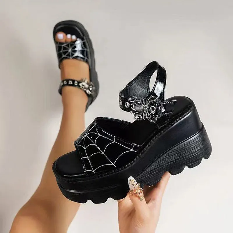 Comfortable Womens Spider Web Summer Sandals - Stylish & Breathable Footwear for Warm Weather