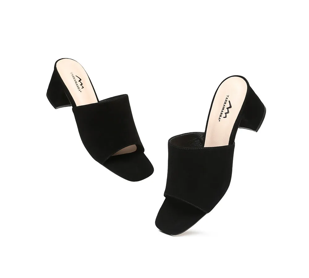 Suede Block Heel Mule Women Tilda