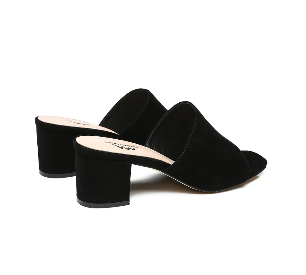 Suede Block Heel Mule Women Tilda