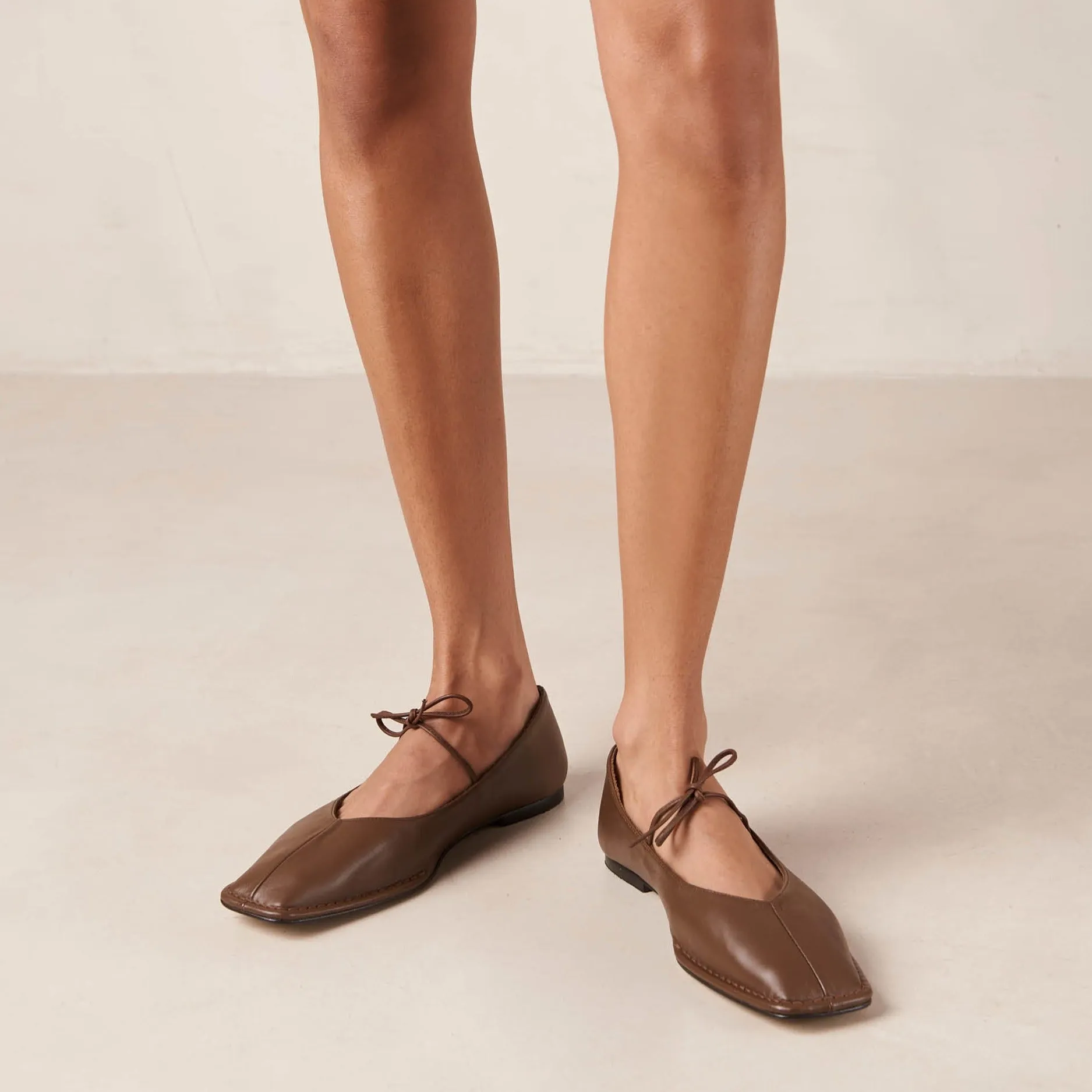 Sway Chestnut Brown Leather Ballet Flats