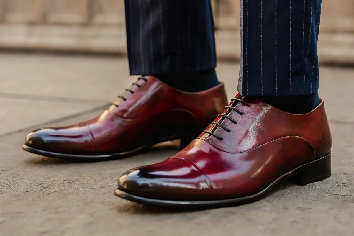 The Cagney Cap-Toe Oxford - Oxblood