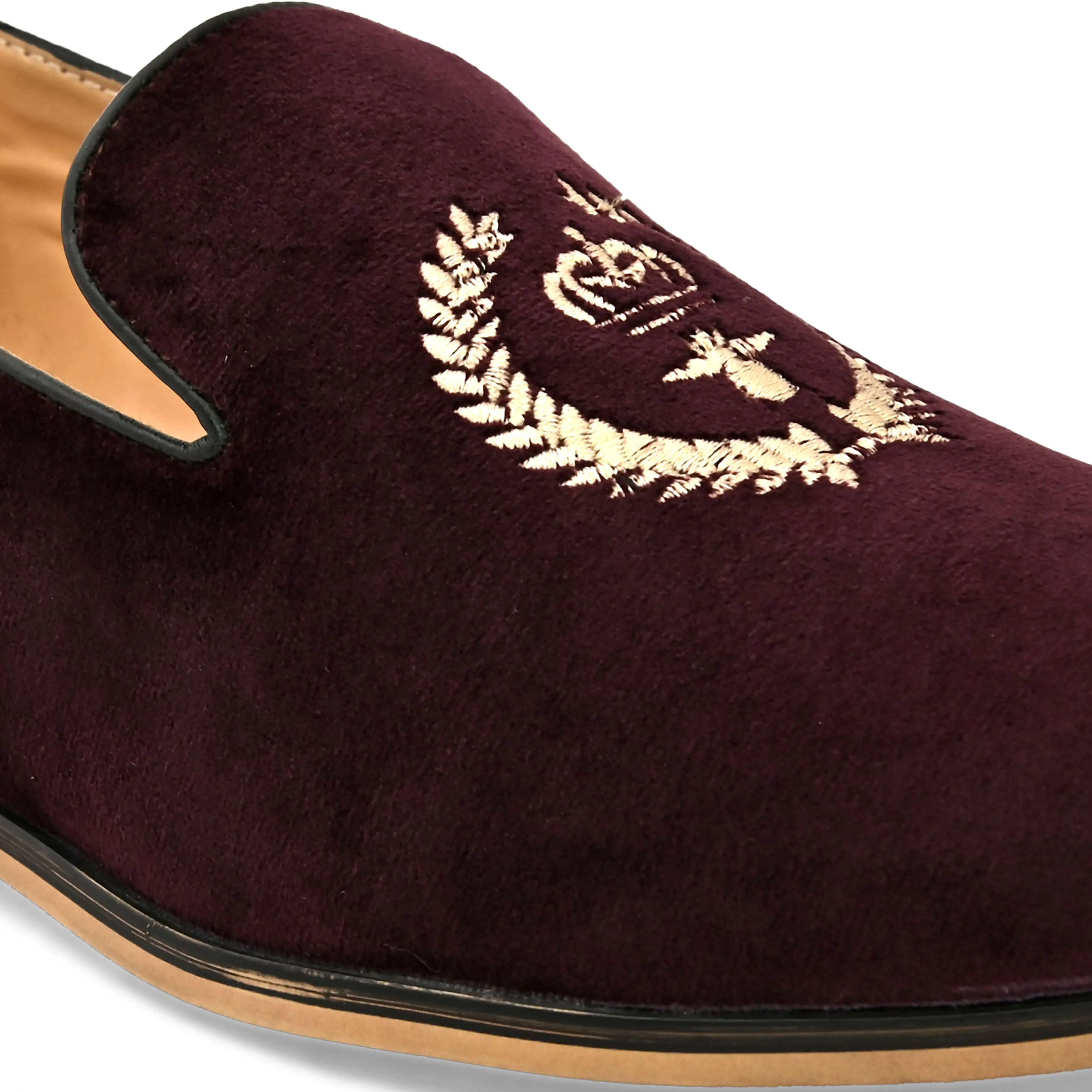 Wing Cherry Embroidered Slip-Ons