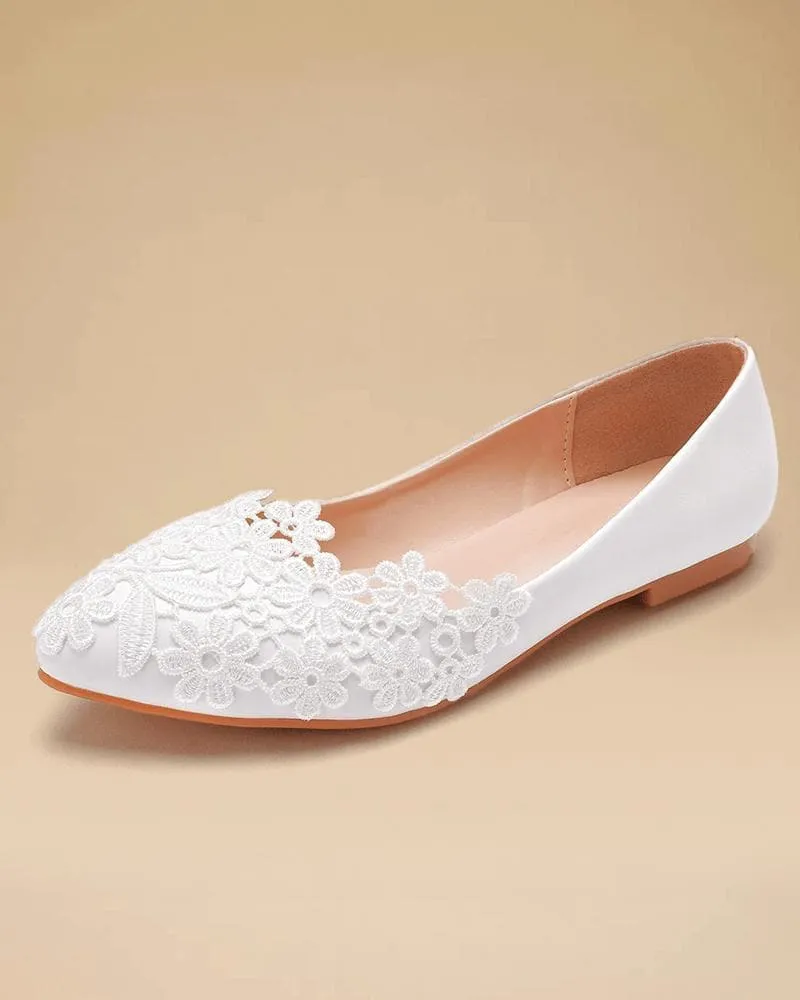 Women's Elegant Daily Lace Slip On Flats