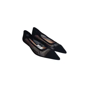 ZARA Black Suede & Mesh Pointed Flats | Brand new |